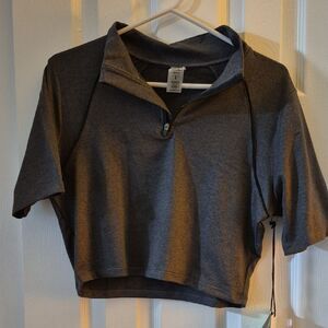 Mono B Charcoal Cropped Top Grey Size Large